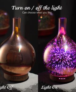 Porseme Rose Gold Essential Oil Diffuser 3D Glass Aromatherapy Ultrasonic Humidifier, Waterless Auto-Off, Timer Setting, BPA Free, Air Refresh for Home Hotel Yoga Leisure SPA Gift 100ml A2-100ml Rose Gold Aladdin 21 81aee0GSe9L