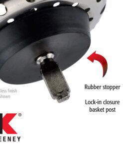 Plumb Pak K5414BLK Keeney Stainless Steel Kitchen Sink Strainer with Fixed Post Basket, Fits Standard 3-1/2-Inch Openings, 3-1/2 In. to 4 In, Black 34 81afyXW0lOL