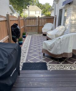 Stylish Camping 119187 9-feet by 18-feet Reversible Mat, Plastic Straw Rug, Large Floor Mat for Outdoors, RV, Patio, Backyard, Picnic, Beach, Camping (Brown/Beige) 9x18 Brown/Beige 30 81agRI2At8L