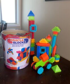 Battat- Bristle Blocks- STEM Interlocking Building Blocks- 50 pc Playset- Developmental Toys for Toddlers & Kids- Basic Builder Bucket- 2 Years + 50 pcs 24 81ahMoix1PL