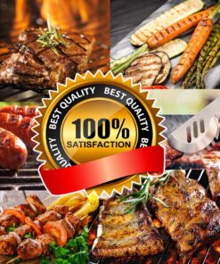 ROMANTICIST 21pc BBQ Grill Accessories Set with Thermometer - The Very Best Grill Gift on Birthday Wedding - Heavy Duty Stainless Steel Grill Utensils with Non-Slip Handle in Aluminum Case 21PCS BLACK 19 81ahPFyRa6L