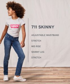 Levi's Girls' 711 Skinny Fit Jeans 10 White 14 81ajVbzSA L