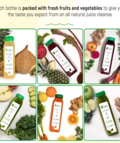 3 Day Juice Cleanse by Raw Fountain, All Natural Raw Detox Cleanse, Weight Management Program, Cold Pressed Fruit and Vegetable Juices, Tasty and Energizing, 18 Bottles 12oz, 3 Ginger Shots 3 Day Cleanse 32 81amE6HETaL