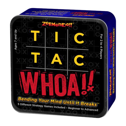 Zobmondo!! Tic Tac Whoa!! 5-in-1 Tic Tac Toe Card Game Fun for Families and Kids