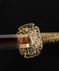 Ninja Sword, Fully Handmade Japanese Samurai Sword 1060 High Carbon Steel Double Edge Sharpened with Center Concave Fluted Shape 20 81aotM0buXL