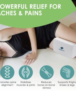 Cushy Form Knee Pillow for Side Sleepers - Standard Orthopedic Wedge Leg Pillow for Sleeping and Hip & Lower Back Pain - Contour Memory Foam Cushion for Pregnancy, Washable Cover & Travel Bag, White 31 81ap85KZMIS