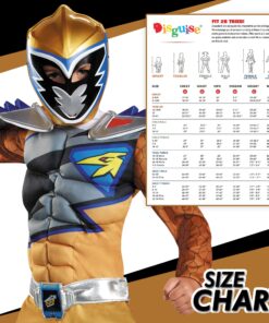 Gold Ranger Dino Charge Classic Muscle Costume for Kids Small (4-6) One Color 13 81apc84mg2L