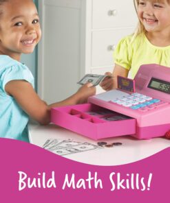 Learning Resources Pretend & Play Calculator Cash Register Pink - 73 Pieces, Ages 3+, Cash Register for Kids, Play Money for Kids, Toddlers Toys, Toy Register 24 81aqn4MaACL 2