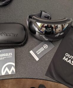 OutdoorMaster Ski Goggles PRO - Frameless, Interchangeable Lens 100% UV400 Protection Snow Goggles for Men & Women A0-blackframe Revosilverlens Vlt10% 44 81arljXdevL