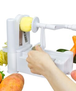 Brieftons 5-Blade Spiralizer: Vegetable Spiral Slicer, Best Veggie Pasta Spaghetti Maker, With 3 Exclusive Recipe eBooks, 100% Lifetime Replacement Warranty White 29 81au72JhXNL