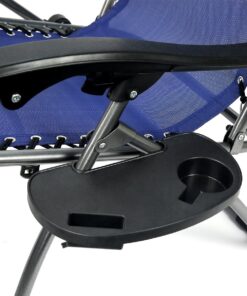 EMMETTS Ourdoor Black Zero Gravity Lounge Chair with Pillow and Cup Holder (Blue) 12 81avC6yizFL
