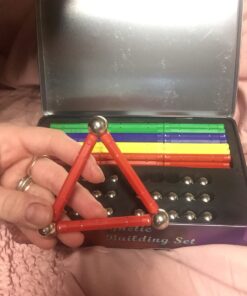 CMS MAGNETICS - (156-Piece Multi-Color Magnet Building Toy Tin Box Case Construction Sticks Set STEM Educational Learning Activity for Brain Development, Creativity, Imagination, Attention Span 156-Piece Multi-Color 22 81avGRaiTL