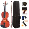 Mendini By Cecilio Violin For Kids & Adults - 4/4 MV Natural Varnish Finish Violins, Student or Beginners Kit w/Case, Bow, Extra Strings, Tuner, Lesson Book - Stringed Musical Instruments 4/4 (Full Size) 36 81awIf2adSL 1