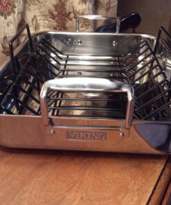 Viking Culinary 3-Ply Stainless Steel Roasting Pan, Includes a Nonstick Rack, Dishwasher, Oven Safe, Works on All Cooktops including Induction 50 81azhF1MmzL