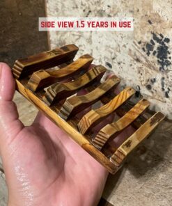 Magift Piece Home Bathroom Soap Case, Sink Deck Bathtub Shower Dish, Rectangular, Hand Craft, Natural Wooden Holder for Sponges, Scrubber, 2 Count(Pack of 1), Brown 2 Pack Brown 33 81b xC9c0L