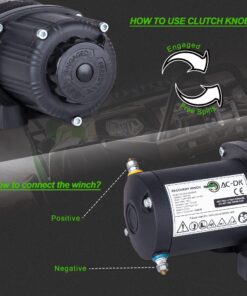 AC-DK 4500 lb. Electric Synthetic Rope ATV/UTV Winch Kits, DC 12V Wireless Winch for Towing Off Road Trailer Winch with Wireless Remote Control, Winch Mounting Bracket, Winch Rope Stopper 4500lb Winch with Synthetic Rope 11 81b04rbIqJL