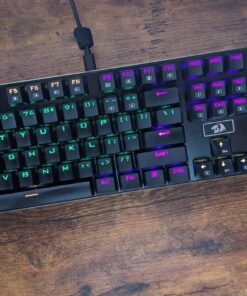 Redragon K556 RGB LED Backlit Wired Mechanical Gaming Keyboard, 104 Keys Hot-Swap Mechanical Keyboard w/Aluminum Base, Upgraded Socket and Noise Absorbing Foams, Soft Tactile Brown Switch K556 Wired 38 81b6U70rZ0L