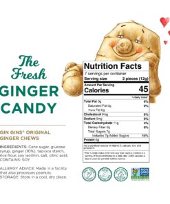 GIN GINS® Original Chewy Ginger Candy by The Ginger People® - Anti-Nausea and Digestion Aid, Individually Wrapped Healthy Candy - Original Ginger Flavor, Large 1 lb Bag (16oz) - Pack of 1 19 81b6xkPhWtL 1