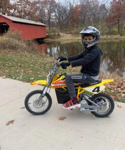 Razor MX650 Dirt Rocket Off-Road Motocross Bike – 36V Electric Ride-On, Up to 17 mph, Dual Suspension, Hand-Operated Dual Brakes, Twist Grip Throttle, Authentic Bike Geometry 31 81b7lM2i0RL