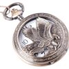 ShoppeWatch Eagle Pocket Watch with Chain | Vintage Pocket Watch Quartz Movement | Half Hunter Arabic Numerals Pocketwatch PW-65 43 81b9eesGhhL