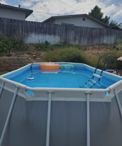 Intex 26795EH Prism Frame 16.5ft x 9ft x 48in Outdoor Above Ground Oval Swimming Pool Set with Filter Pump, Pool Cover and Ladder, Gray 16.5ft x 9ft x 48in / Oval 40 81bDSIKn5 L 1