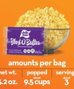 Jolly Time Premium Flavored Microwave Popcorn, Gluten Free, Gourmet Bulk Box, 24 Count (Blast O Butter, 3.2 Ounce (Pack of 24)) 3.2 Ounce (Pack of 24) 11 81bGiIcLQgL