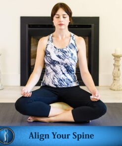 Seat Of Your Soul Crescent Meditation Cushion –10 Colors Half-Moon Yoga Pillow; Organic Cotton Zafu Cover & Zipper Liner to Adjust USA Buckwheat Hulls; Floor Pouf for Sitting Kids, Men or Women Natural 20 81bHqF2lH4L 1