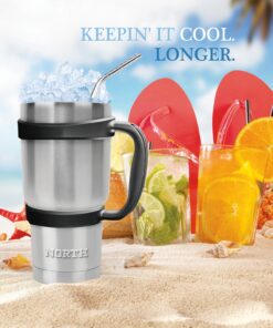 North Stainless Steel Vacuum Insulated 5-Piece Tumbler Set, 30 oz, Travel Mug For Home, Office, School – Like Yeti Tumbler For Ice Drink & Hot Beverage Stainless Steel 30 oz 26 81bITSR14L