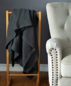 Cotton Throw Blanket for Couch, 60x50 in, Woven Warm and Soft Lightweight Dark Gray Throw, Herringbone Weave Boho Farmhouse Herringbone Gray 10 81bJfaYg4AL
