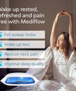 Mediflow Fiber Water Pillow - Adjustable Pillow for Neck Pain Relief, Pillow for Side, Back, and Stomach Sleepers, The Original Inventor of The Water Pillow, Clinically Proven Bed Pillow (1 Pillow) Single Pack 17 81bJqxmwyML