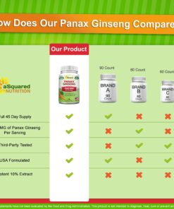 aSquared Nutrition Natural Korean Panax Ginseng (1000mg Max Strength)-90 Capsules Root Extract Complex (Red & White), High Dosage Ginsenosides in Seeds, Asian Powder Supplement,Tablet Pills for Energy 16 81bK3i5SteL