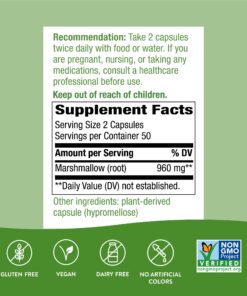Nature's Way Premium Herbal Marshmallow Root 960 mg per serving 100 VCaps 23 81bNh9DPd1L