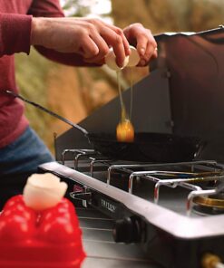 Coleman Triton+ 2-Burner Propane Camping Stove, Push-Button Instant Ignition, Portable Camp Grill, Adjustable Burners, Wind Guards, 22,000 Total BTUs of Power, Beach Cookouts, Backyard BBQ, Tailgating Silver 46 81bPWo8LC5L