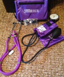 Santamedical Adult Deluxe Aneroid Sphygmomanometer with Stethoscope, Cuff and Carrying case Purple 43 81bQ5nslnnL