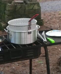 Bayou Classic 1201 10-qt Aluminum Fry Pot Features Perforated Aluminum Basket Heavy Duty Riveted Handles Perfect For Deep Frying French Fries Hush Puppies Fish & Chicken 47 81bQTjRuabL