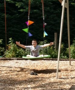 Royal Oak Saucer Tree Swing,Giant 40 Inches with Carabiners and Flags, 700 lb Weight Capacity, Steel Frame, Waterproof, Easy to Install with Step by Step Instructions, Non-Stop Fun! (Green) Green 35 81bRFbJSxYL