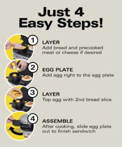 Hamilton Beach Dual Breakfast Sandwich Maker with Timer, Silver (25490A) 32 81bRg7uplgL