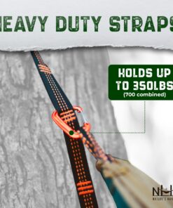 Nature's Hangout XL Hammock Straps - 10 feet (20 ft, 32 Loops Total). Longest, Strongest & Most Versatile. Quick Easy Setup for All Hammocks. Lightweight & Tree Friendly. No Stretch Polyester Black 28 81bSA2w4QKL