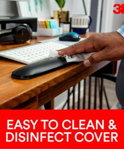 3M Gel Wrist Rest for Mouse, Soothing Gel Comfort with Durable, Easy to Clean Leatherette Cover, Antimicrobial Product Protection, 6.9", Black (WR305LE) 24 81bUYSRHm L
