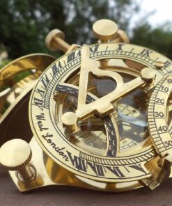 Alternative view of Nautical Dreams Maritime Sundial Compass Vintage Shiny Brass Pirate's Booty Travellers Survival Gear Hikers