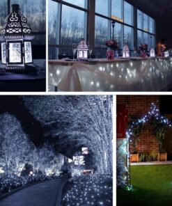 LiyuanQ Solar String Lights, 2 Pack 100 LED Solar Fairy Lights 33 feet 8 Modes Copper Wire Lights Waterproof Outdoor String Lights for Garden Patio Gate Yard Party Wedding Indoor Bedroom Cool White 26 81bXvbELpbL