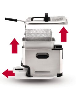 T-fal Ultimate EZ Clean Stainless Steel Deep Fryer with Basket 3.5 Liter Oil and 2.6 Pound Food Capacity 1700 Watts Oil Filtration, Temp Control, Digital Timer, Dishwasher Safe Parts Stainless Steel 41 81ba1oqDuAL