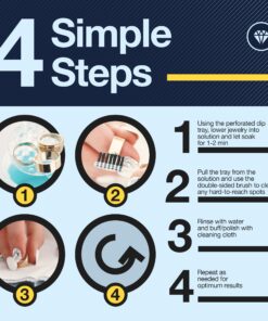 Complete Jewelry Cleaning Kit Polishing w/Cloth, Brush and Jewelry Cleaner Solution for all Jewelry. Gold, Silver, Diamond Ring Cleaner, Earring, Fine & Fashion Cleaning Made in the USA Gentle Jewelry Kit 39 81bbH0ZFEiL