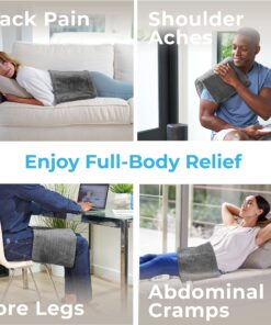 Pure Enrichment® PureRelief™ XL Heating Pad - 12" x 24" Electric Heating Pad for Back Pain & Cramps, 6 Heat Settings, FSA/HSA Eligible, Soft Machine Wash Fabric, Auto-Off & Moist Heat (Charcoal Gray) 31 81bc0VItLhL
