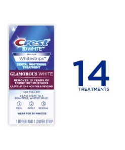 Crest 3D Whitestrips, Glamorous White, Teeth Whitening Strip Kit, 28 Strips (14 Count Pack) Flavorless 28 Count (Pack of 1) 28 81bcJR0fFLL