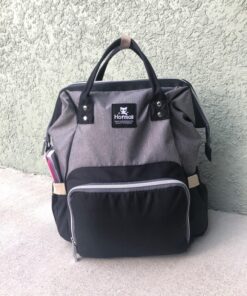 Hafmall Diaper Bag Backpack, Multifunctional Baby Diaper Bag with Stroller Hooks, Stylish Baby Bag for Mom Dad, Gray Black Black Gray 60 81be8QFvlL