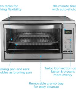 Oster Toaster Oven, 7-in-1 Countertop Toaster Oven, 10.5" x 13" Fits 2 Large Pizzas, Stainless Steel Convection Oven 24 81beIzkLoKL