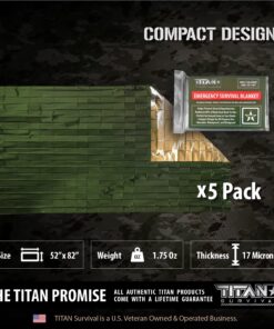 TITAN Survival Two-Sided Emergency Mylar Survival Blankets, 5-Pack (Olive-DRAB) Olive-drab (52" X 82") 9 81bebwHSkaL