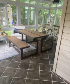 Lifetime 60054 Convertible Bench / Table, Faux Wood Construction, Brown 35 81bfPzggLJL