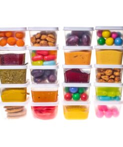 Alternative view of Greenco Mini Containers with Lids 20 Pack, 2 oz Containers with Lids - Small Plastic Storage Condiment Containers with Lids - Baby Food Containers, Snacks, Sauces, Candy - Freezer & Dishwasher Safe Square